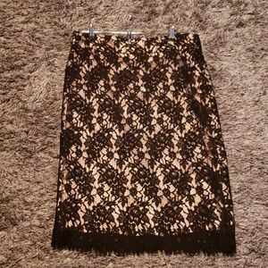 Banana republic lace overlay skirt